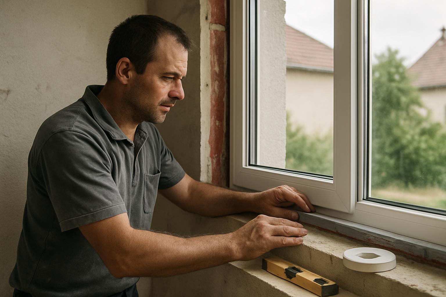 Beépítő mester munka közben